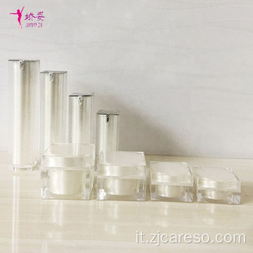Vaso per crema bottiglia di lozione in cristallo acrilico di forma